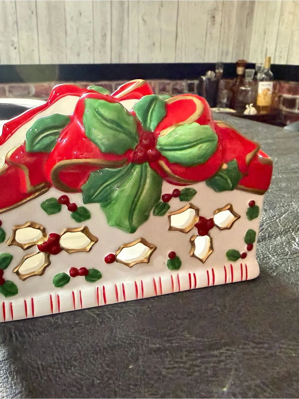 Festive Red & Green Holiday Napkin Holder
